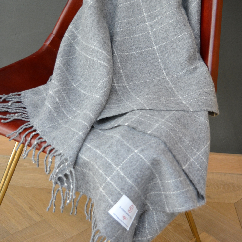 Plaid Cosy Lambswool - Grey Grid