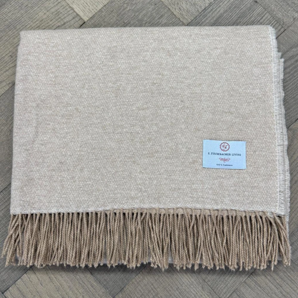 Plaid 100 % Cashmere - Natural & Camel Plaid 100 % Cashmere - Natural & Camel