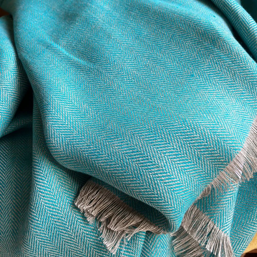 Decke aus irischem Leinen - Türkis Decke aus irischem Leinen - Türkis