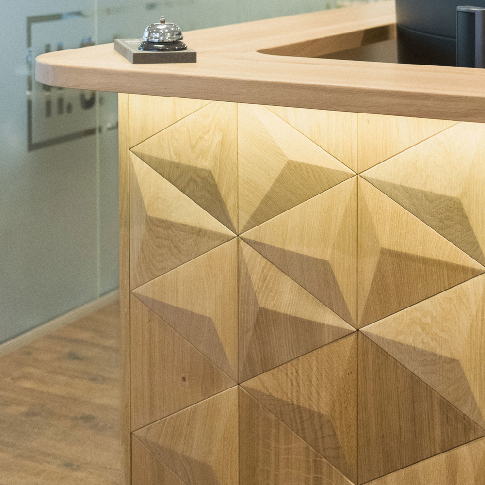 Wanddesign Exklusiv 3D Pyramide, Eiche hell, geölt Wandverkleidung Echtholz