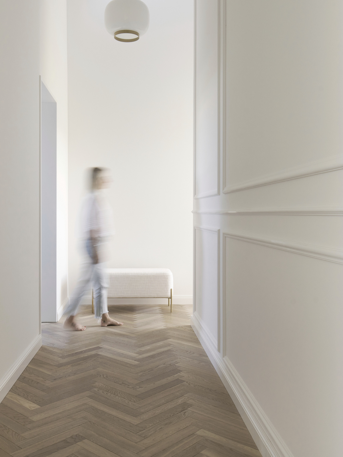 Fischgrät Parkett Antik Smoky Horse - Silk Grey Klassisches Fischgrätparkett, Antikparkett