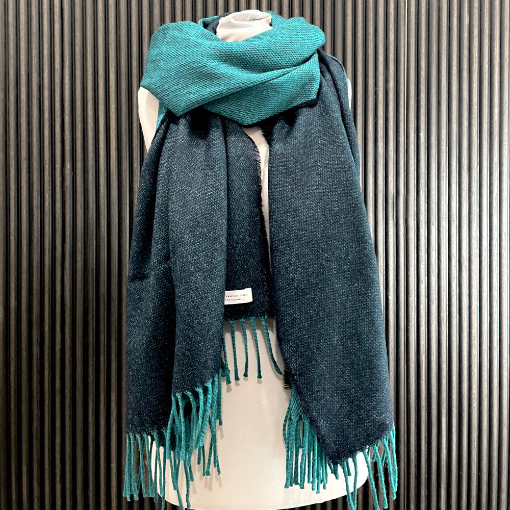 XXL Schal Merinowolle - Midnight Ocean Reversible