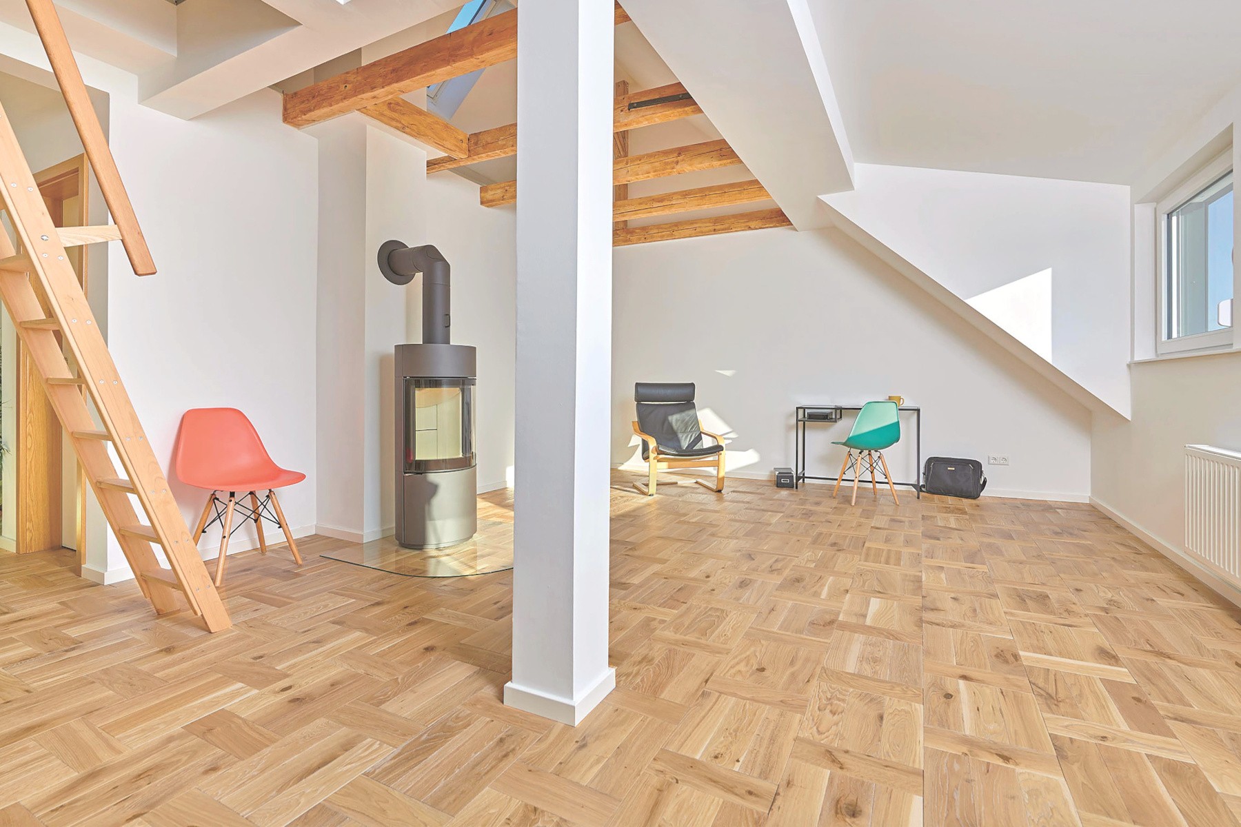 Flechtmuster Eiche massiv Clear White