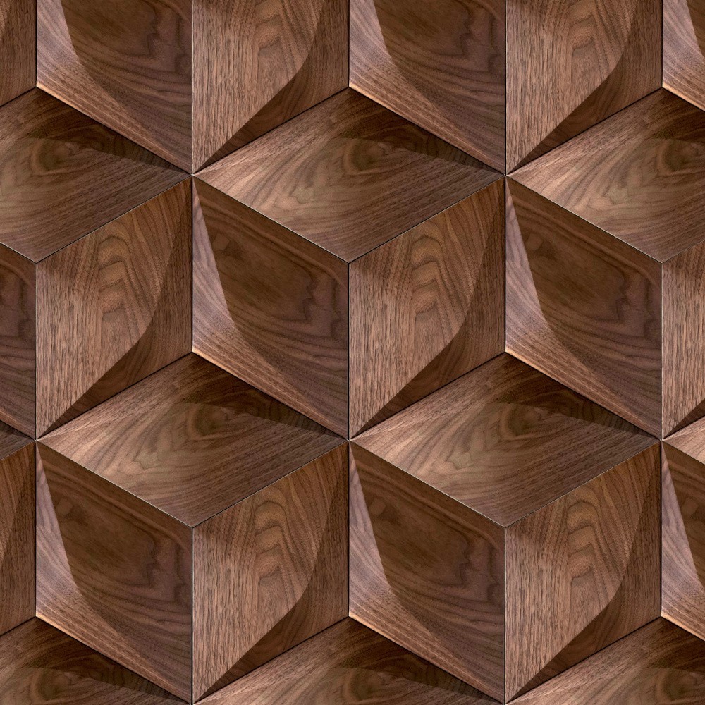 Wandverkleidung Walnuss Holz Exclusiv 3D