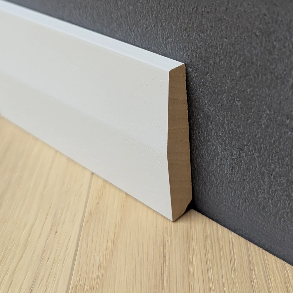 Sockelleiste Milano weiß lackiert Profilleisten, Massivholzleisten