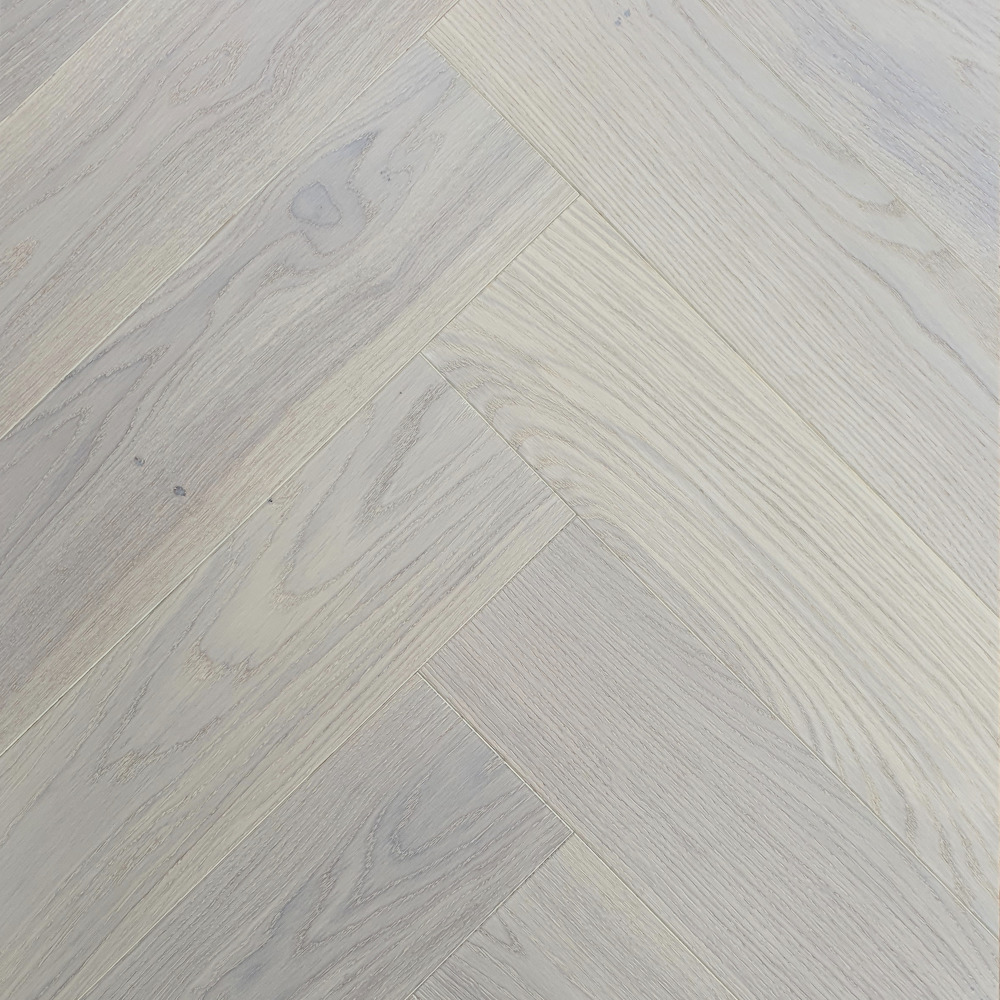 Fischgrätparkett Eiche "Prestige White" weißes Eichenparkett, Kooperationspartner, Hartwachsöl