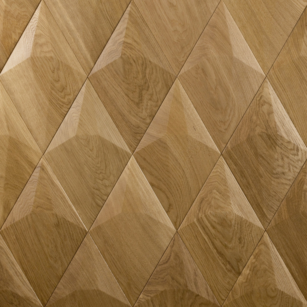 Wanddesign 3D Diamant, Eiche natur, geölt Wandverkleidung Holz Exclusiv 3D