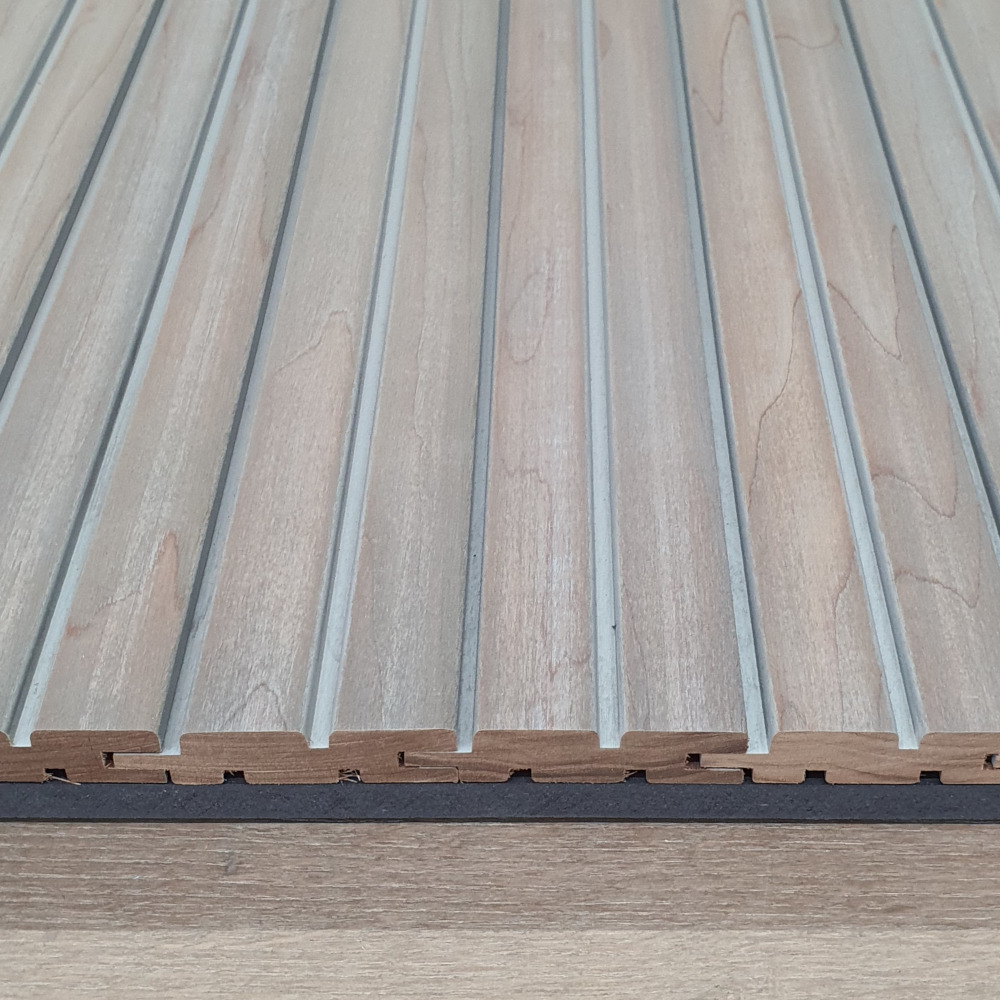 Wandpaneel Massivholz Square 25, Farbton Moon Wandverkleidung Holz grau