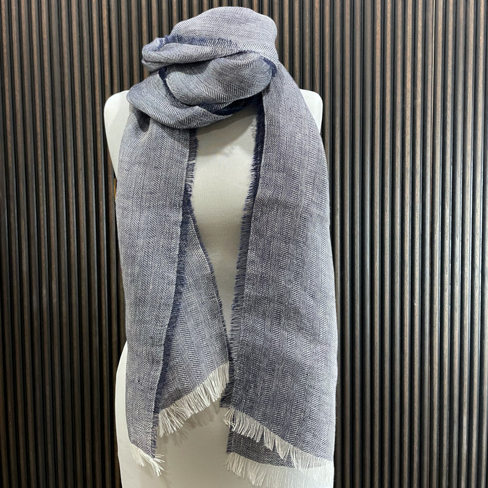 Irisches Leinen, blauer Sommerschal