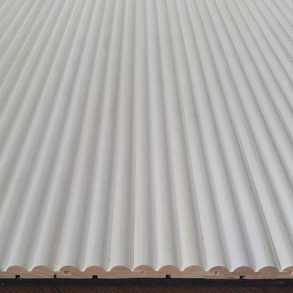 Wandverkleidung Holz Weiß Wellenmuster