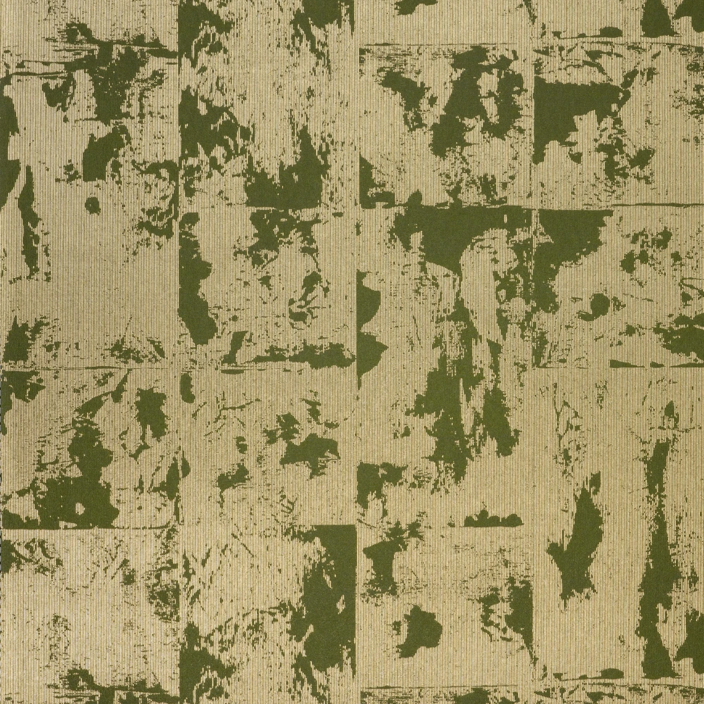 Glowing Patina – Olive – 90525 Vintage-Tapete mit Gold- und Silbertönen
