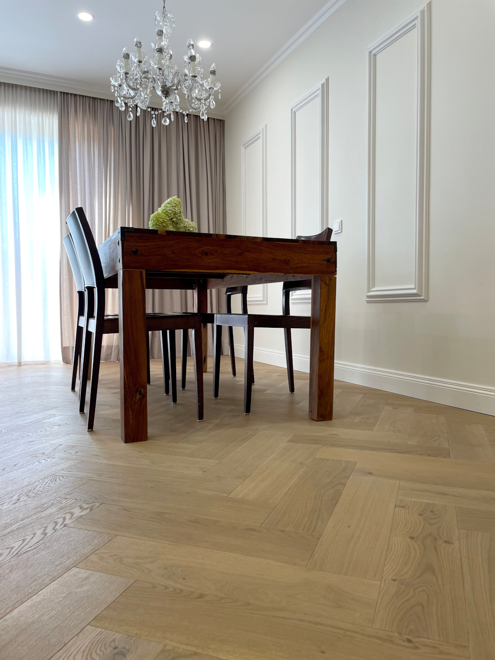 Fischgrät Eiche Clear White, ORAC Wanddesign Helles Fischgrätparkett, Herringbone