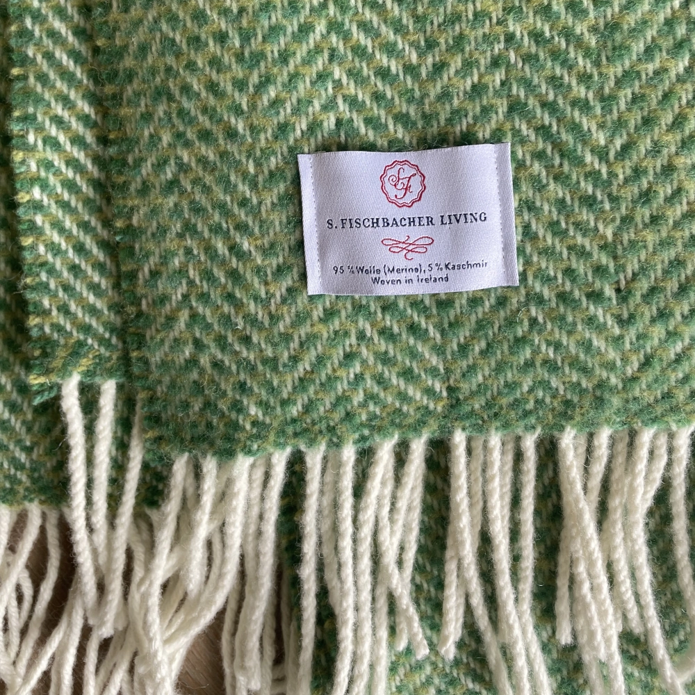 Weiche Wolldecke Merino mit Cashmere, Shamrock Plaid Cashmere Merino - Shamrock