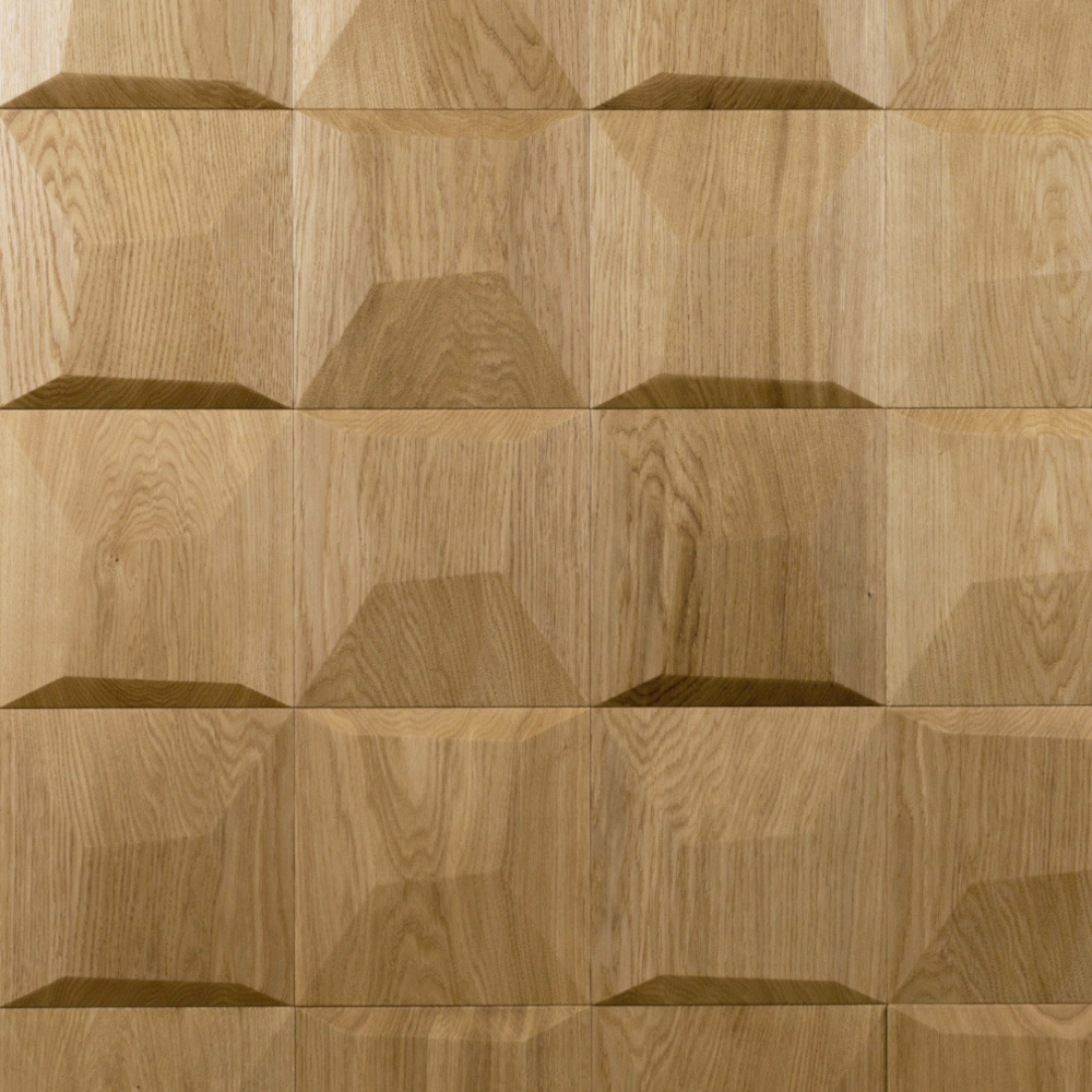 Wanddesign 3D Kissen Eiche natur, geölt Wandverkleidung Echtholz