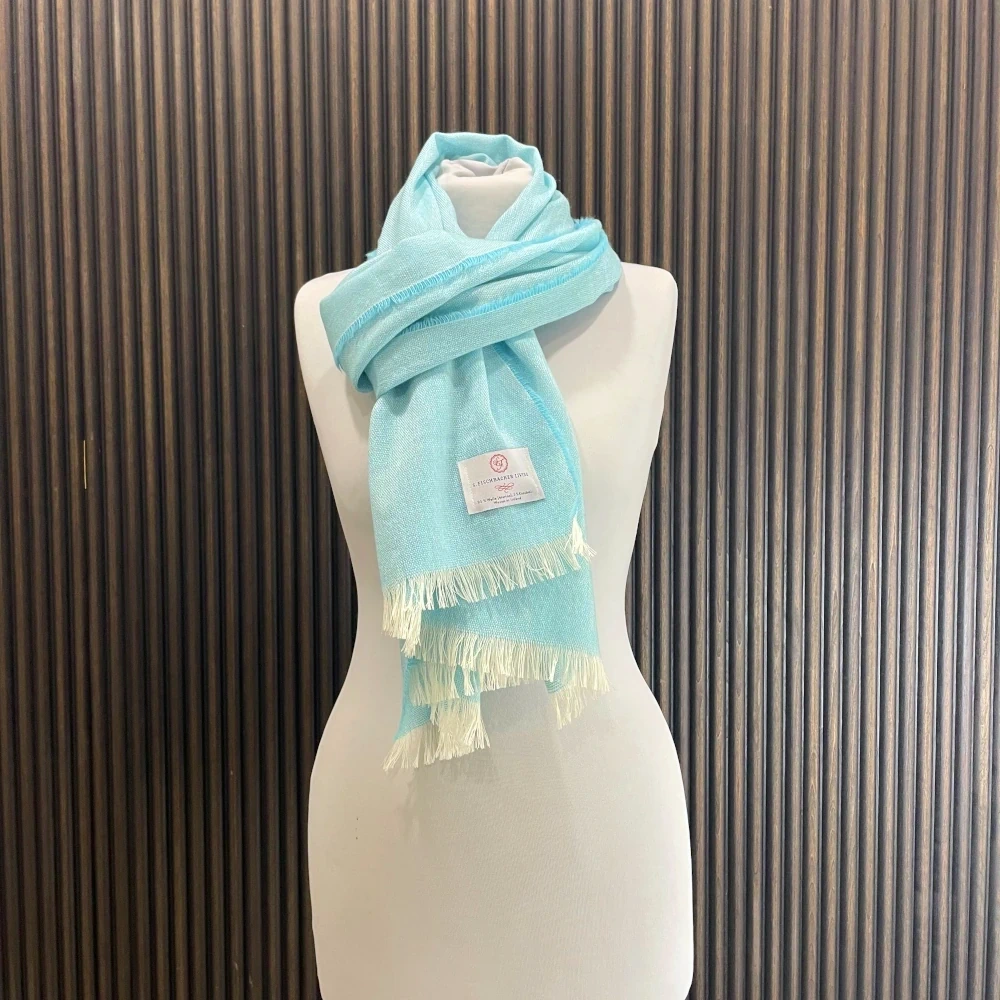 Leichter Schal Merino & Cashmere - Caribic Sommerschal, türkis Schal, Kaschmir, Merinowolle