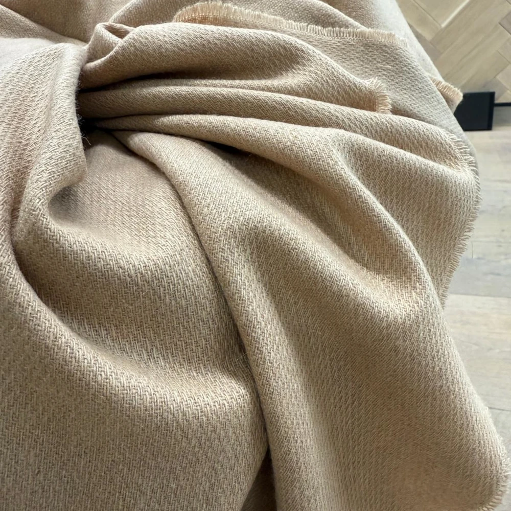 Plaid 100% Cashmere Camel Wolldecke