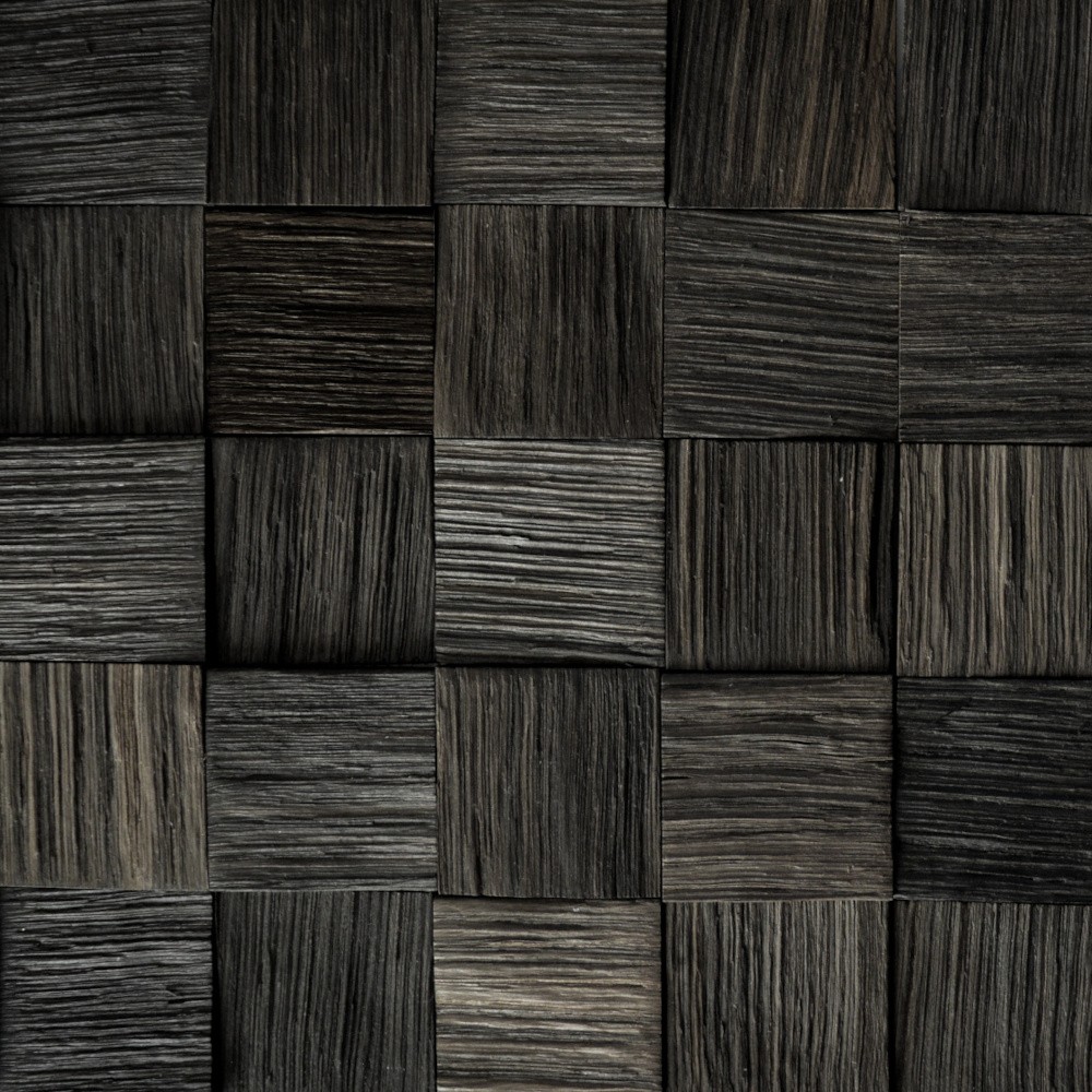 Wandverkleidung Mooreiche Schachbrett Wandverkleidung Mooreiche schwarz Quadrate