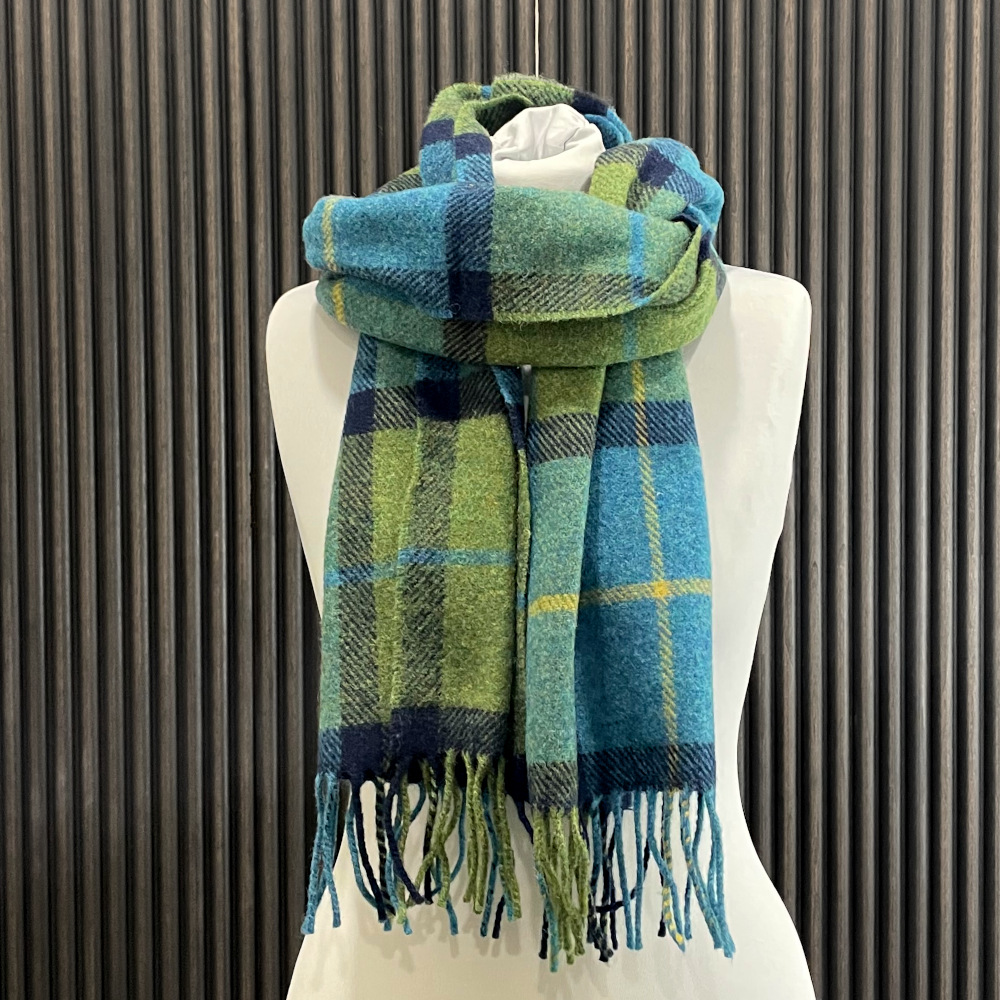 Weicher Schal, blau grün, Lambswool