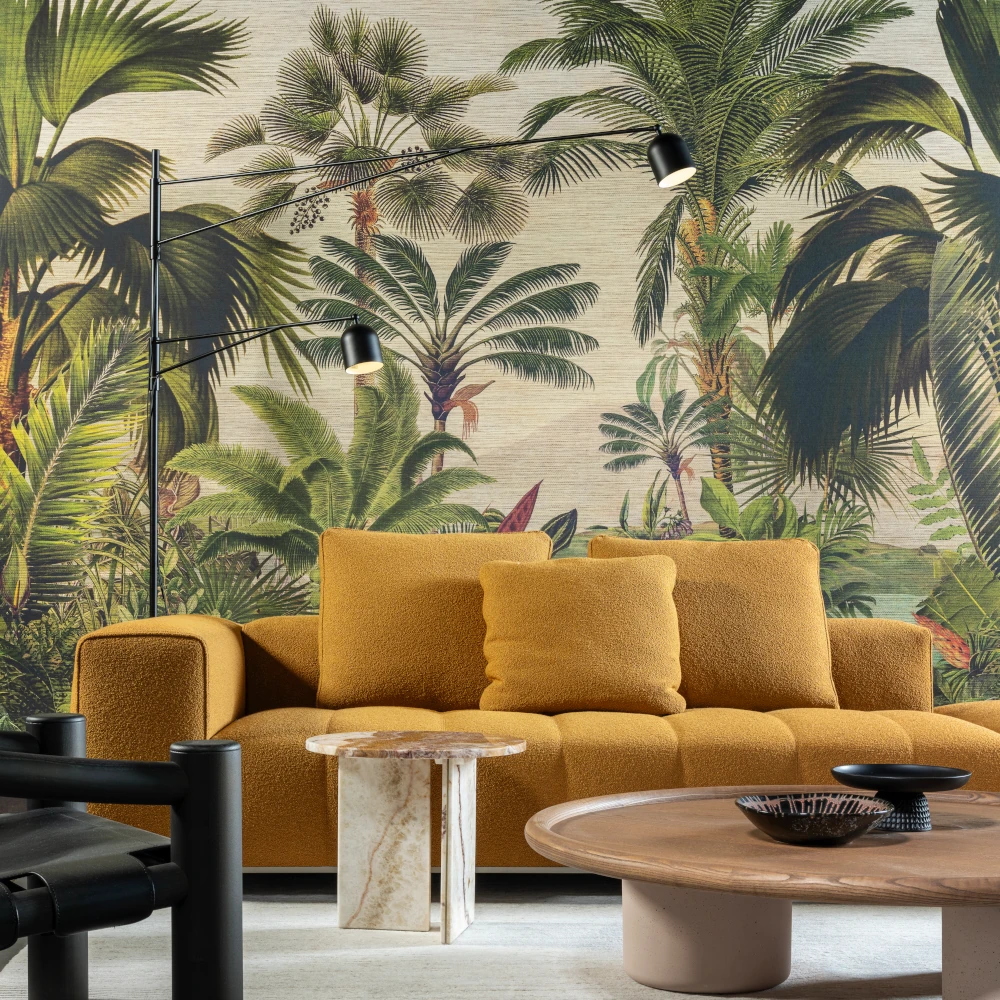 Rêverie Tropicale – Jungle Green – 26770 Exklusive Wandtapete mit Dschungelmotiv im Wohnzimmer
