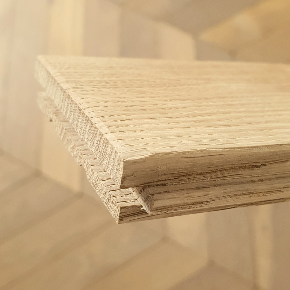 Fischgrät Stab Eiche Massivholz (Sägerau)