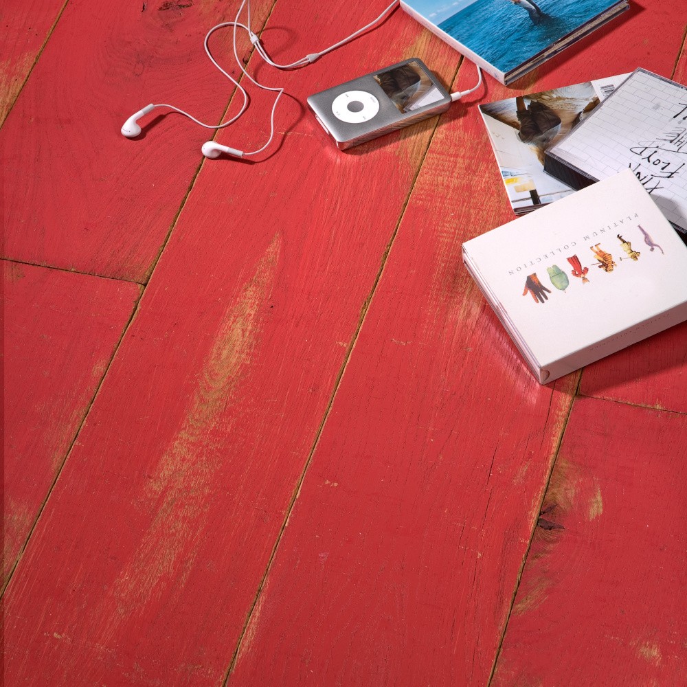 Vintage-Dielen Loft Rot Rote Vintage-Dielen