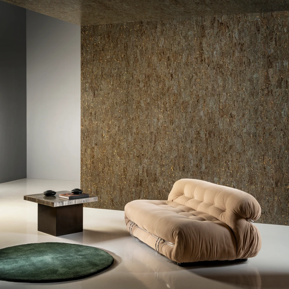 Exklusive Wandtapete mit Sessel und Couchtisch