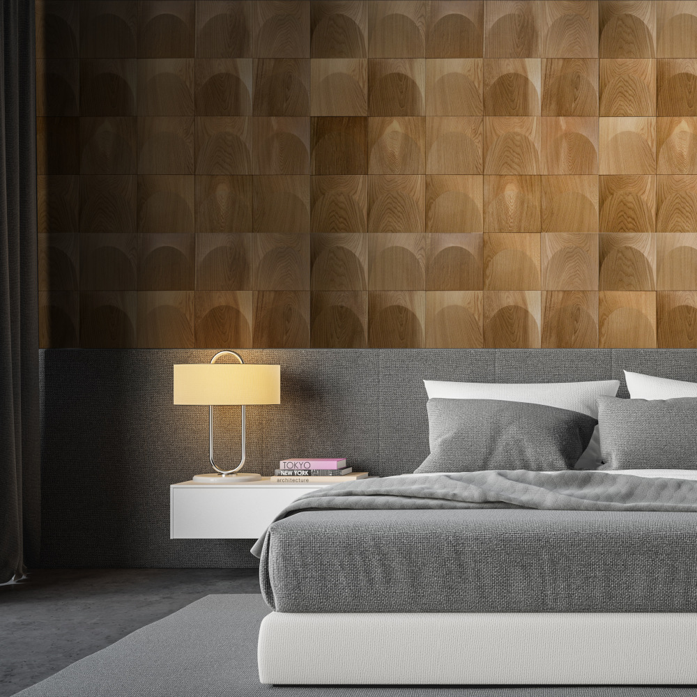 Wanddesign Exklusiv: Bogen 3D, Eiche Natur Wandverkleidung Oak