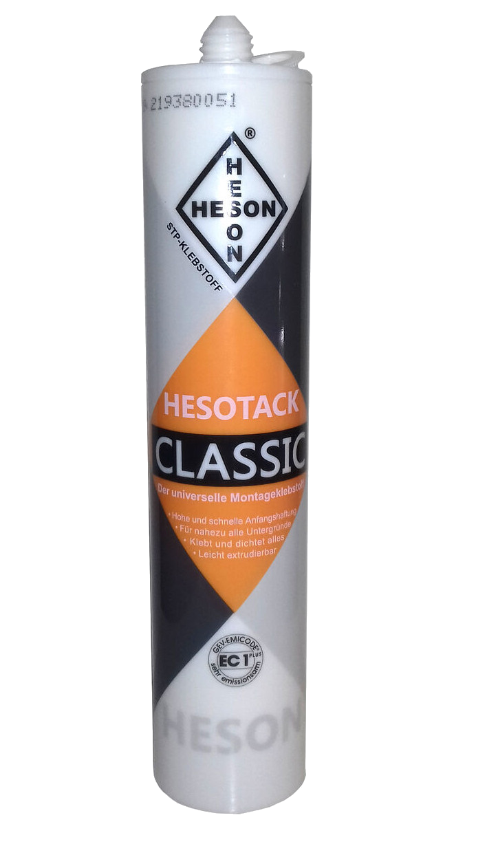 Hesotack Classic - Montagekleber mit hoher Soforthaftung Hochwertiger Montagekleber für viele Untergründe
