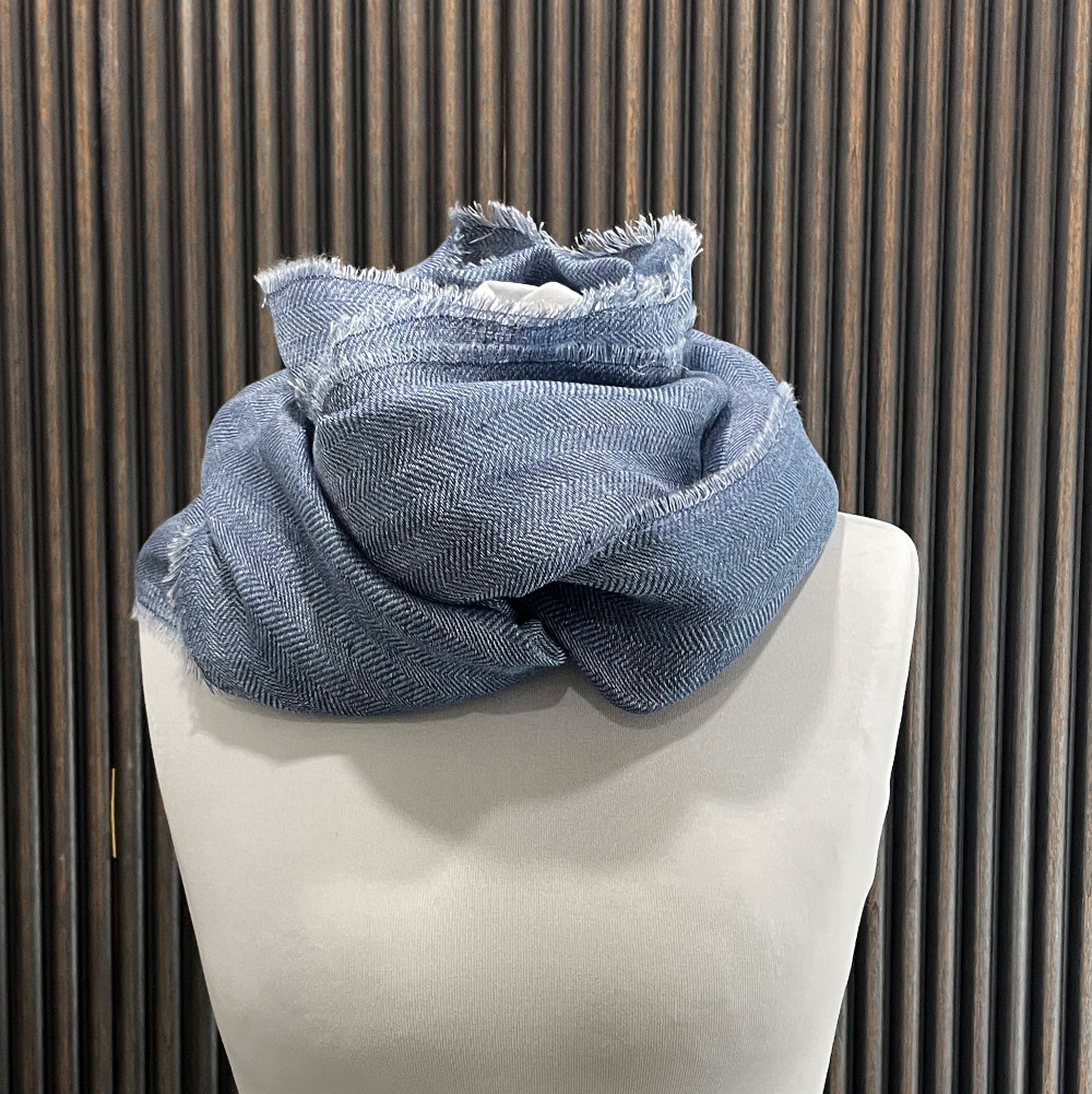 Blauer Leinenschal aus Irland