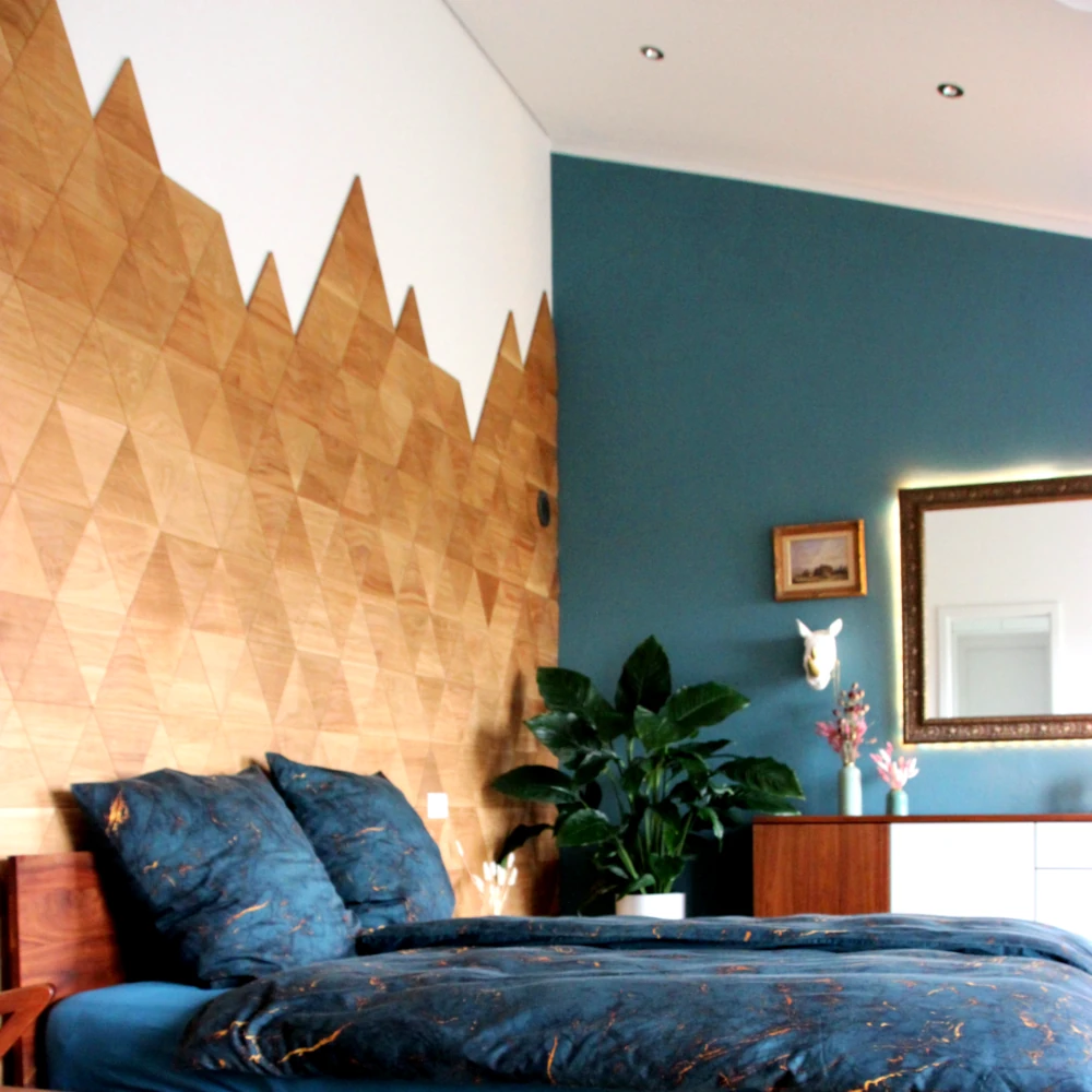 Wanddesign Exklusiv / 3D, Pyramide / Dreieck Eiche geölt Wandverkleidung Holz