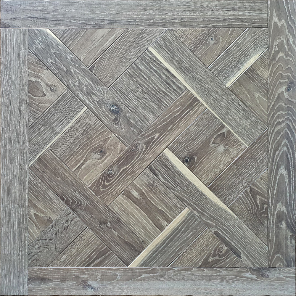 Tafelparkett Versailles - Eiche Antik Smoky Horse - Fossil Grey Antikparkett Tafelparkett