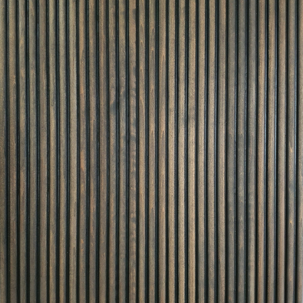 Wandpaneel Massivholz Wave, Farbton Weathered Bronze Wandverkleidung Holz Braun Wellenmuster