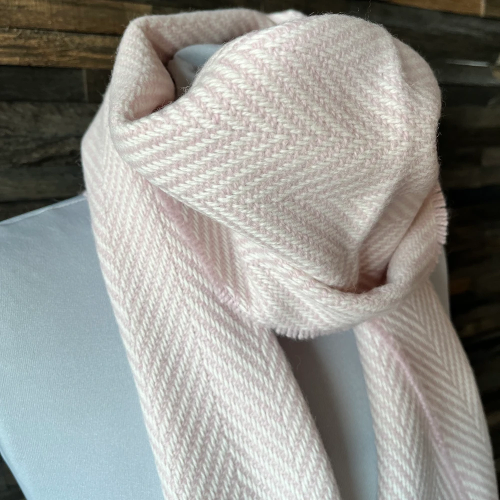 Schal Foxford Lambswool + Cashmere Rose & Cream Schal Foxford Lambswool + Cashmere Rose & Cream