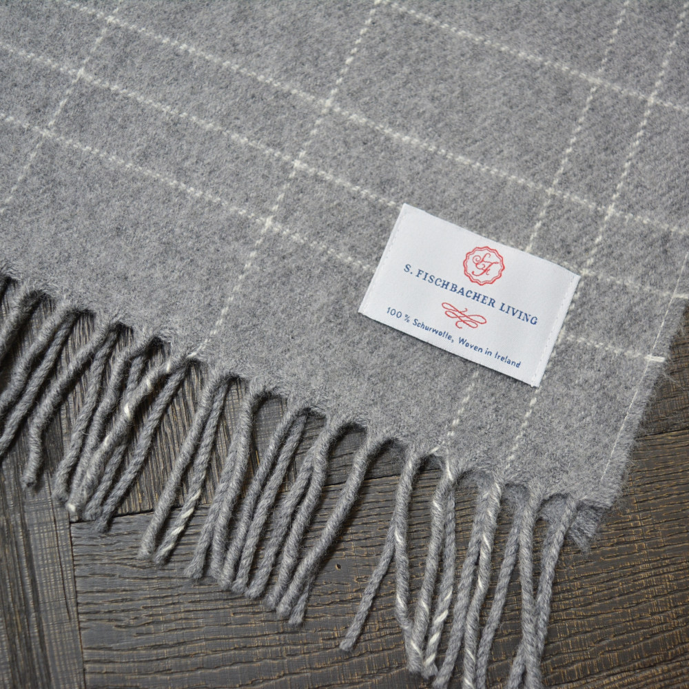 Plaid Cosy Lambswool - Grey Grid