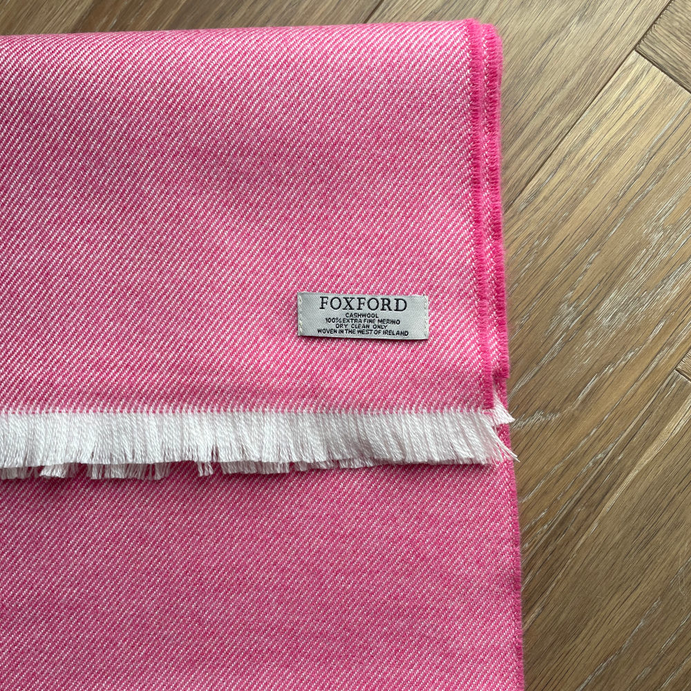 Großer Schal, pink, Stola, Schultertuch, Dirndltuch, Merinowolle