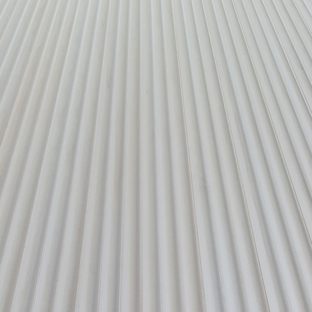 Wandpaneel Massivholz Wave, Farbton Chalk Wandverkleidung Holz Weiß Wellenmuster