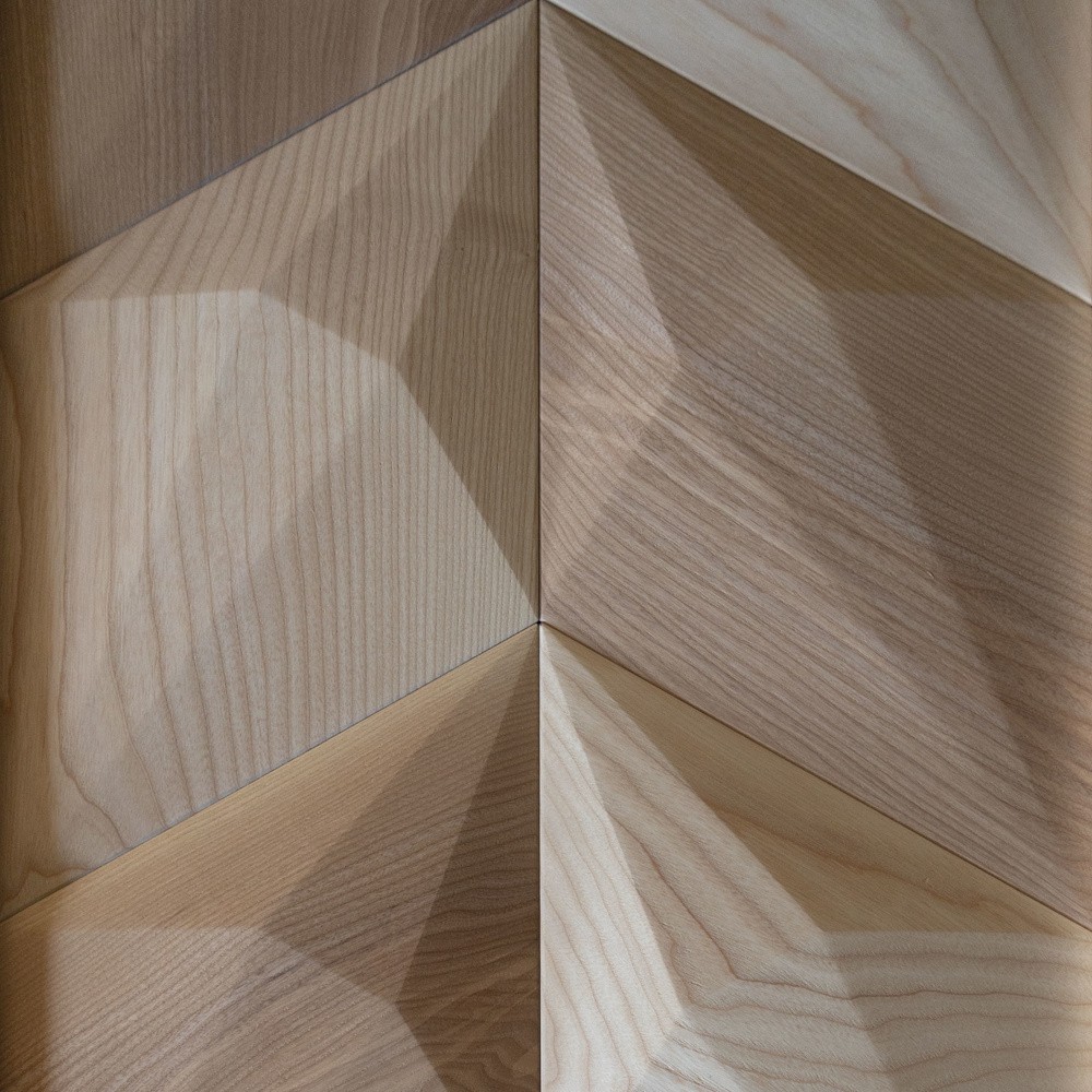 Wanddesign 3D Diamant, Esche geölt Wandverkleidung Exklusiv Echtholz