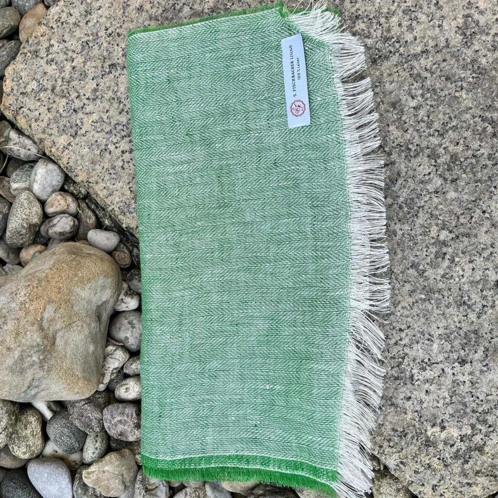 Leinenschal Apple Green Grüner Leinenschal aus Irland