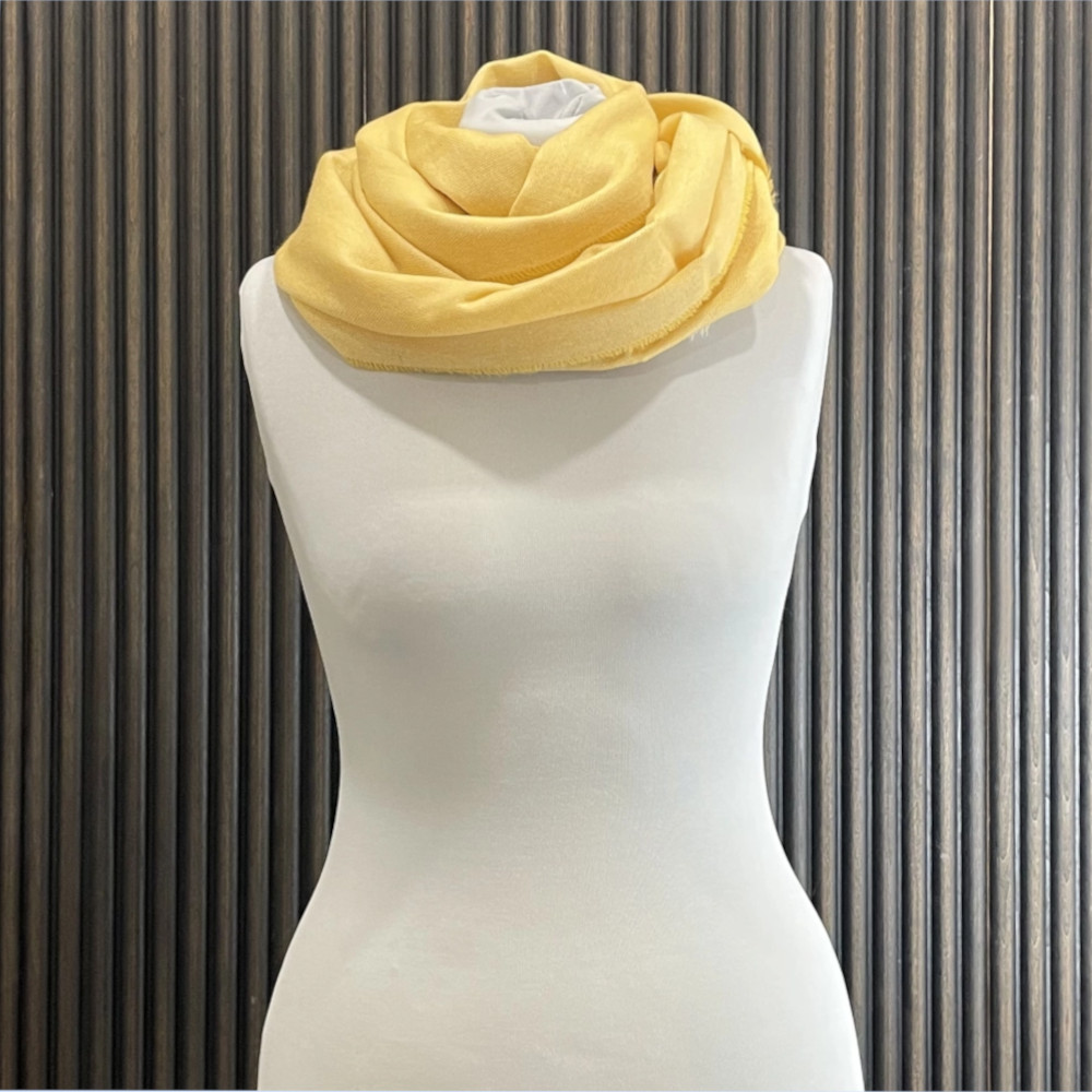 Leichter Schal Merino & Cashmere - Sunflower Sommerschal, gelber Schal, Kaschmir, Merinowolle