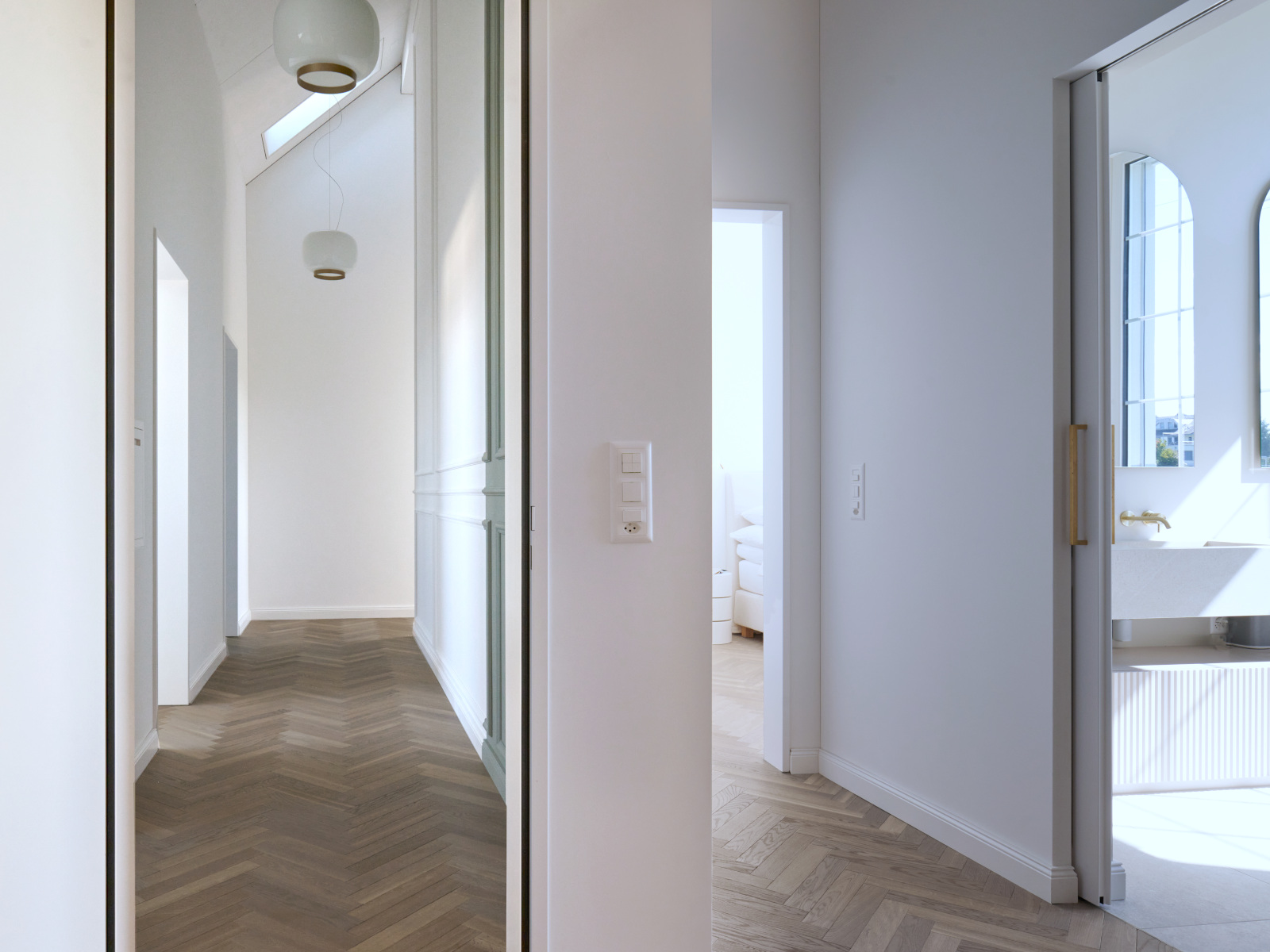 Fischgrät Parkett Antik Smoky Horse - Silk Grey Klassisches Fischgrätparkett, Antikparkett