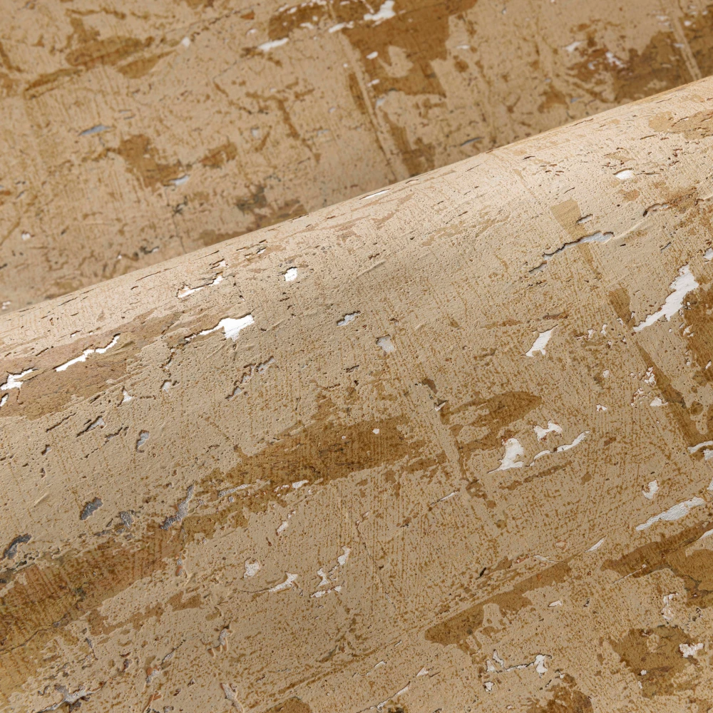 Éclat – Tan – 48045 Exklusive Tapete mit Korkschicht und Metallglanz