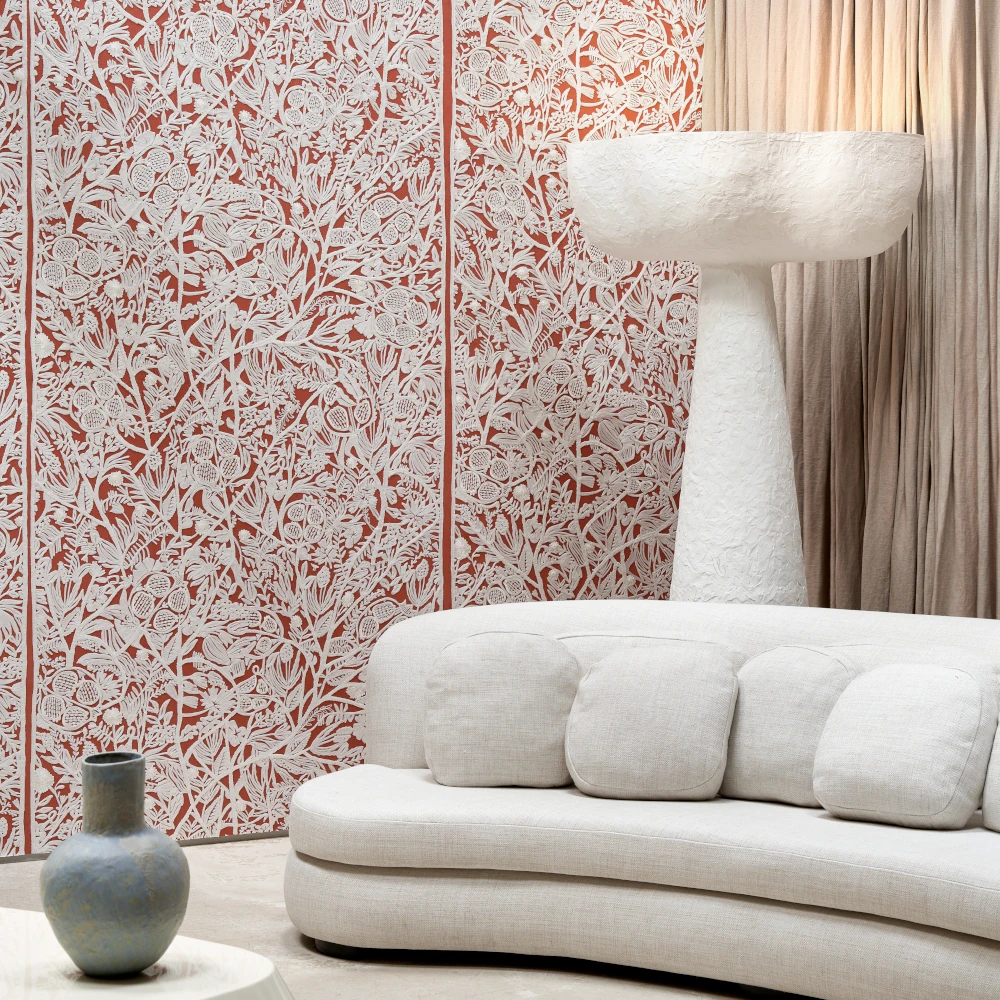 La Perle – Coral – 58536, Le Couturier Rote Tapete im Wohnzimmer