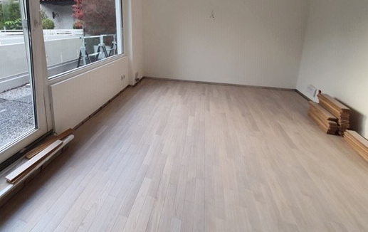 Stabparkett, Eiche massiv, Noblesse Polar White Massivholz, weißes Parkett