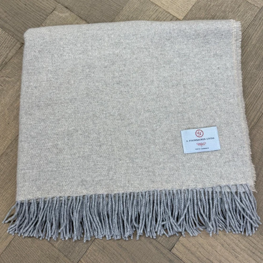 Plaid 100 % Cashmere - Grey & Beige