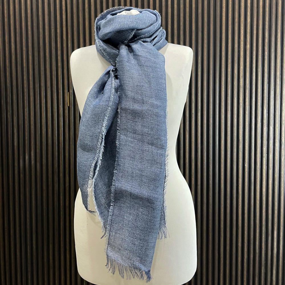 Leinenschal Blue Jeans Blauer Leinenschal aus Irland