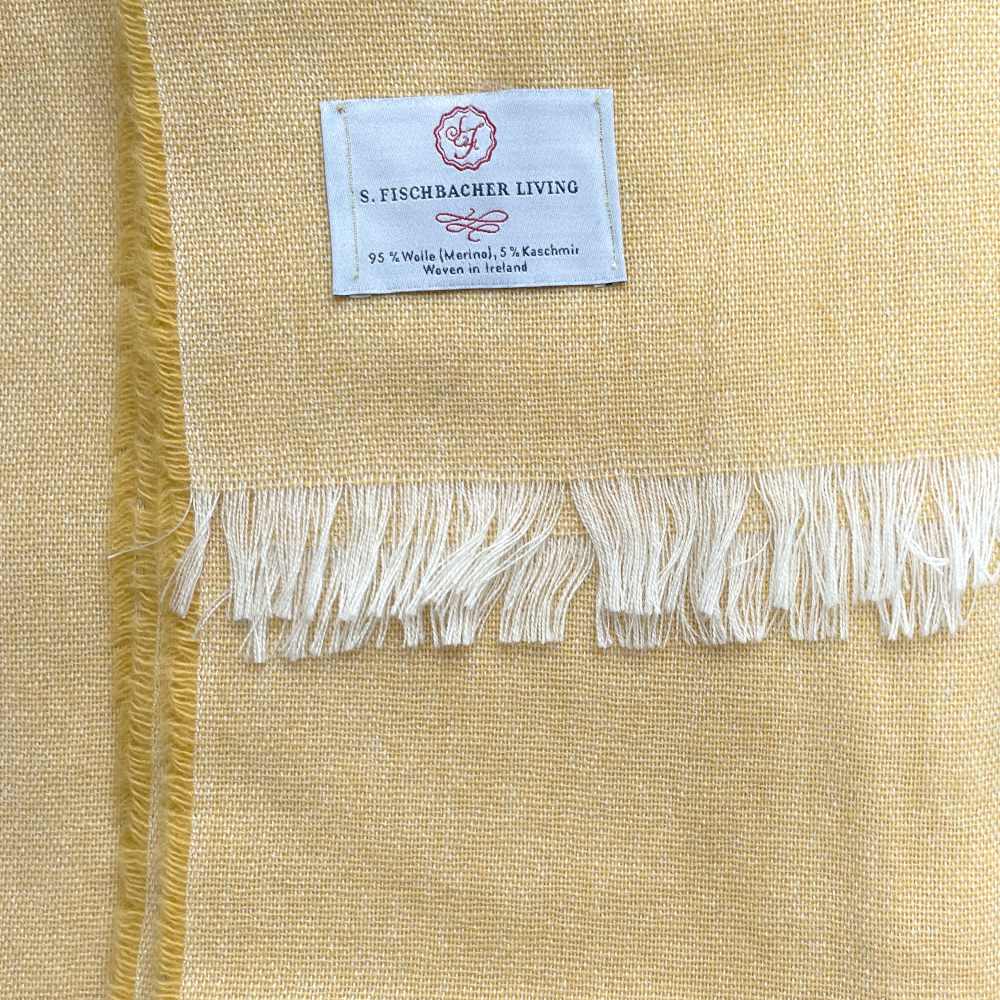 Leichter Schal Merino & Cashmere - Sunflower Sommerschal, gelber Schal, Kaschmir, Merinowolle