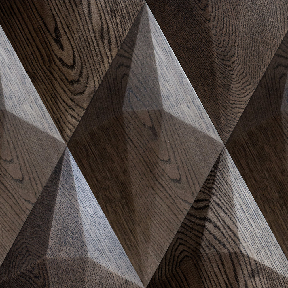 Wanddesign 3D Diamant Eiche schwarzbraun,geölt Wandverkleidung Exklusiv