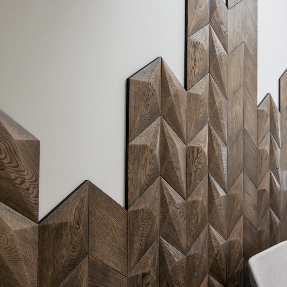 Wanddesign 3D Diamant, Eiche schwarzbraun, geölt Wandverkleidung Exklusiv Echtholz