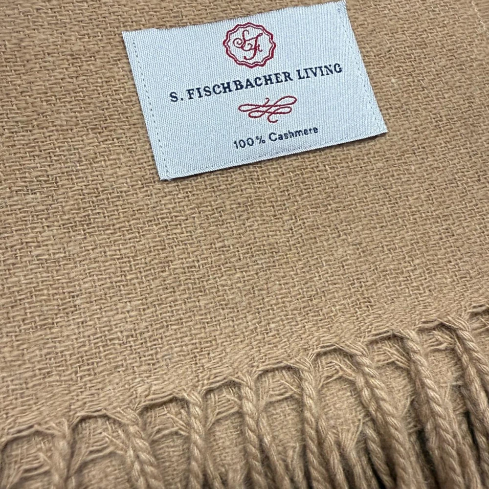 Plaid 100% Cashmere Camel Wolldecke
