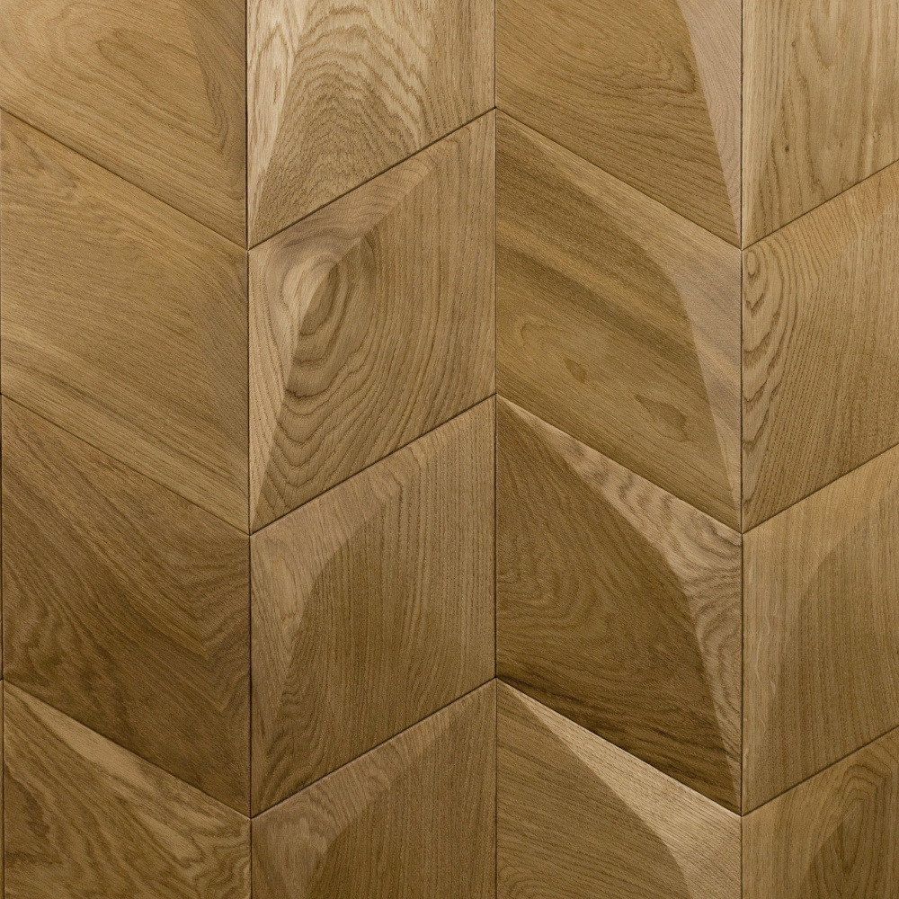 Wanddesign 3D Rhombus Minus Eiche natur, geölt Wandverkleidung Echtholz